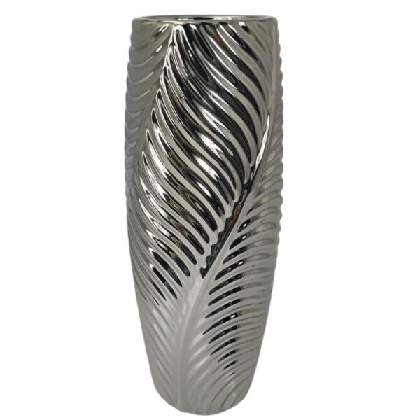 FLORERO CERAMICA PLATA REF: 441- 647968 /17.5X17.5X14.5cm