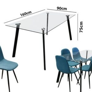 JUEGO COMEDOR D/VIDRIO (1+6 SILLAS) REF:DT8140-1+D
