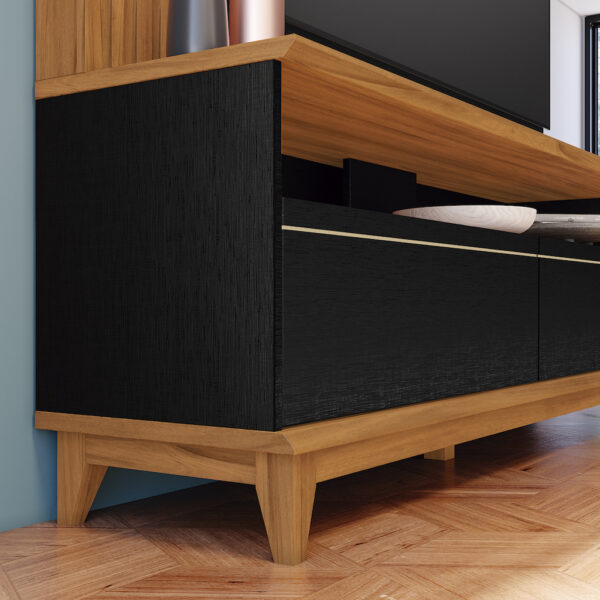 CENTRO ENTRETENIMIENTO P/ TV 65" NT 1335 COLOR NEGRO/MADERA - Image 3
