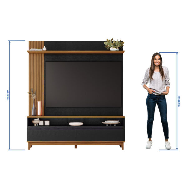 CENTRO ENTRETENIMIENTO P/ TV 65" NT 1335 COLOR NEGRO/MADERA - Image 5