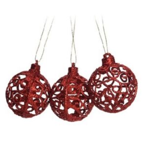 JGO 3PZAS ORNAMENTO 6X6X6CM ROJO REF: 831-XMTX215-1075A