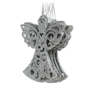 JUEGO 6 ORNAMENTOS ANGEL 9X10X0 3CM PLATEADO REF: 831-XMTX215-1211D