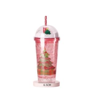 VASO ACRILICO NAVIDEÑO C/LUZ Y SORBETE REF: JAH23797