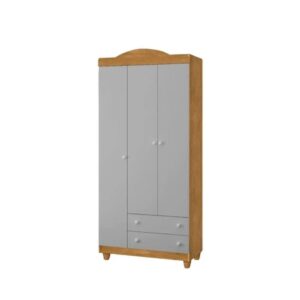 ROPERO LARA 3P2C 198X93X42CM MADERA/GRIS