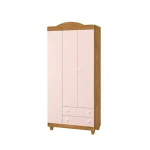 ROPERO LARA 3P2C 198X93X42CM MADERA/ROSADO