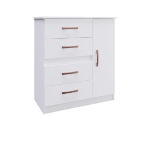 COMODA CAJONERA CARIBE 4C1P REF:508-4 80X92X39CM BLANCO