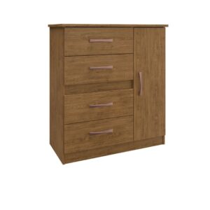 COMODA CAJONERA CARIBE 4C1P REF:508-26 80X92X39CM NOGUEIRA