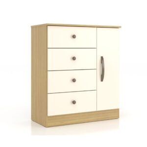COMODA CAJONERA LISBOA 4C1P REF:4839 80X91X39CM CANNARY/OFF WHITE