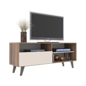 RACK MESA P/TV 60 DETROIT 1P REF:750 136X54X36CM NOGUEIRA/OFF WHITE