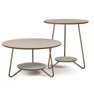 SET 2 MESA CENTRO(60CM) + LATERAL(50CM) LIZ REF: 21715 OFF WHITE