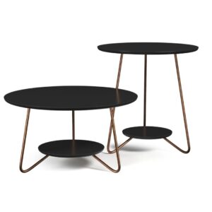 SET 2 MESA CENTRO(60CM) + LATERAL(50CM) LIZ REF: 21720 NEGRO