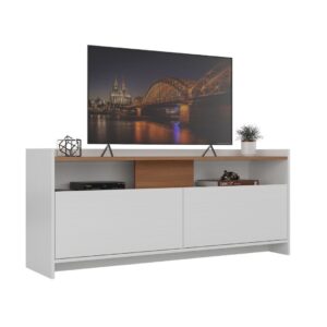 RACK MESA TV 60 2P REF:RK-2120 138X58X35CM  BLANCO/MADERA