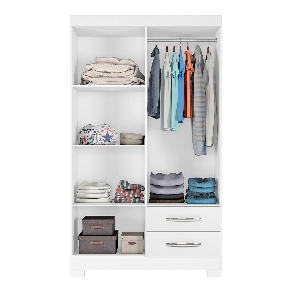 ROPERO OLI 4 PUERTAS 2 CAJONES NT5005 BLANCO/ROSA FLEX 187X108X45 CM - Image 5