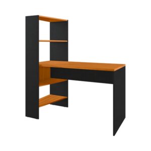 MESA COMPUTADORA ESCRITORIO C/REPISAS NT2105 243 MAD/NEGRO 136*123*56CM