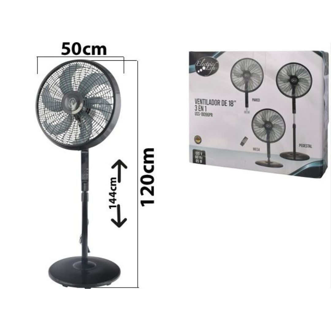 VENTILADOR 3 EN 1 C/CONTROL REF:USS-18096PR 18"