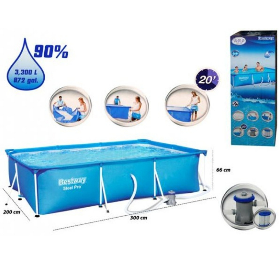 PISCINA RECTANGULAR REF:56412 (3.00M X 2.01M X 66 CM )