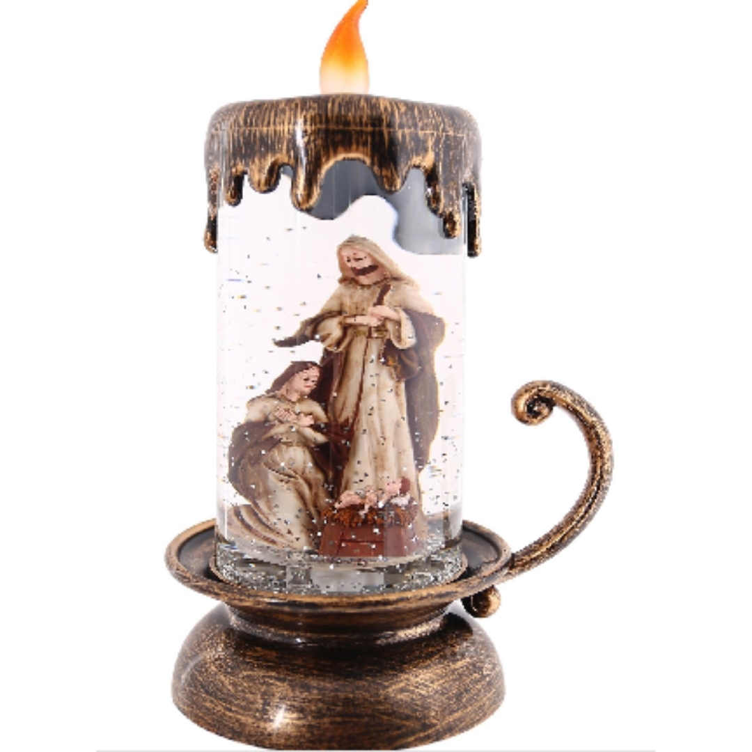 ADORNO NAV. SAGRADA FAMILIA C/LUZ A/BAT 13 200-1000092 13.8x10.8x21.5cm