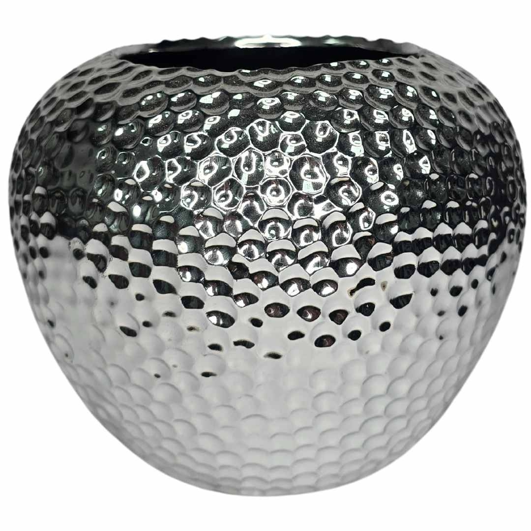FLORERO CERAMICA PLATA REF: 441-647968 /17.5X17.5X14.5cm