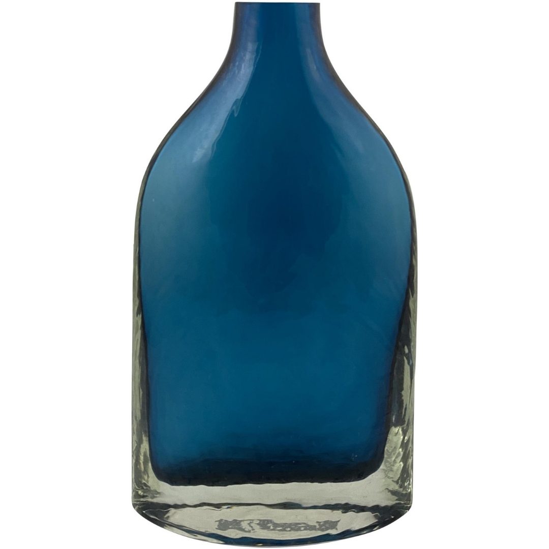 JARRON VIDRIO AZUL REF:412-492990 11.5x5.5x21cm