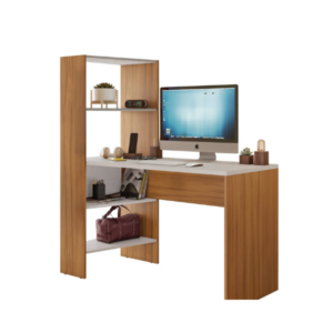 MESA COMPUTADORA ESCRITORIO C/REPISAS NT2105 275 OFF WHI/TX FREI 136*123*56CM