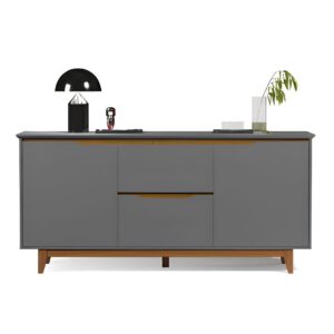 BUFETERA FLOW DE MADERA DE MDP 2 PUERTAS C/CAJONES GRIS