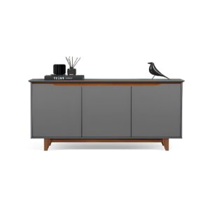 BUFETERA FLOW DE MADERA DE MDP 3 PUERTAS GRIS 5151