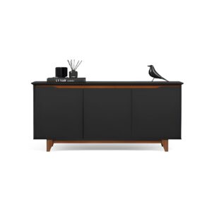 BUFETERA FLOW DE MADERA DE MDP 3 PUERTAS NEGRO 515