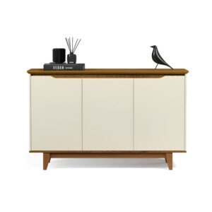BUFETERA FLOW DE MADERA DE MDP 3 PUERTAS OFF WHITE