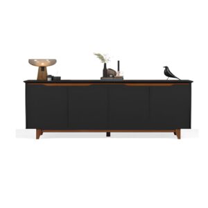 BUFETERA FLOW DE MADERA DE MDP 4 PUERTAS NEGRO 514
