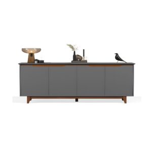 BUFETERA FLOW DE MADERA DE MDP 4 PUERTAS GRIS 5141