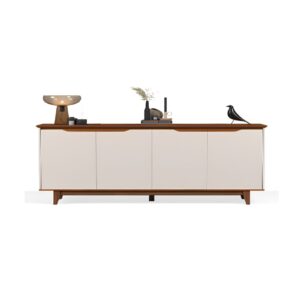 BUFETERA FLOW DE MADERA DE MDP 4 PUERTAS OFF WHITE