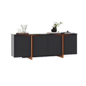 BUFETERA FLOW SENSE DE MADERA DE MDP 4 PUERTAS NEG