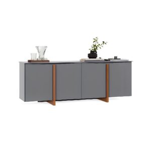 BUFETERA FLOW SENSE DE MADERA DE MDP 4 PUERTAS GRI